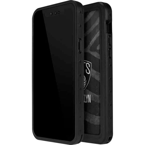 NBA Brooklyn Nets Black Animal Print iPhone 15 Plus Waterproof Case